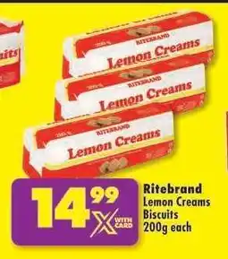 Shoprite Ritebrand Lemon Creams Biscuits 200g each offer