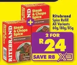 Shoprite Ritebrand Spice Refill All Variants 60g/80g/85g offer