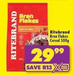 Shoprite RITEBRAND BRAN FLAKES CEREAL 500g offer