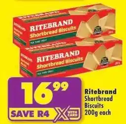 Shoprite Ritebrand Shortbread Biscuits 200g each offer