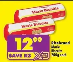 Shoprite Ritebrand Marie Biscuits 200g each offer