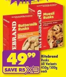 Shoprite Ritebrand Rusks offer