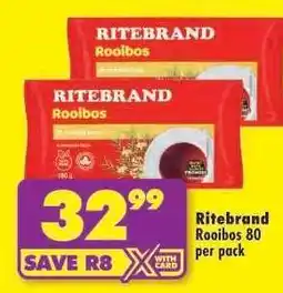 Shoprite Ritebrand Rooibos 80 per pack offer