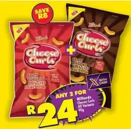 Shoprite Willards Cheese Curls All Variants 90g offer