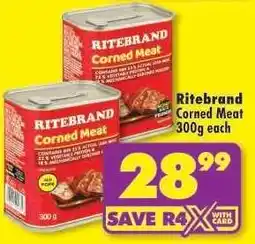 Shoprite Ritebrand Corned Meat 300g each offer