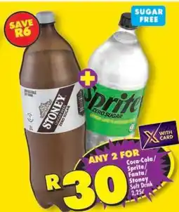 Shoprite Coca-Cola/Sprite/Fanta/Stoney Soft Drink 2,25ℓ offer