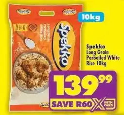 Shoprite Spekko Long Grain Parboiled White Rice 10kg offer