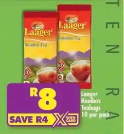 Shoprite LAAGER ROOIBOS TEABAGS 10 per pack offer