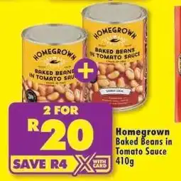 Shoprite Homegrown Baked Beans in Tomato Sauce 410g offer