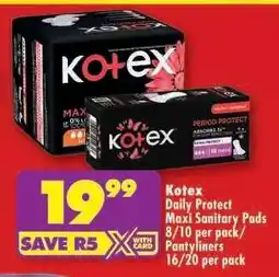 Shoprite Kotex Daily Protect Maxi Sanitary Pads offer