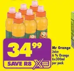 Shoprite Mr Orange Juice 6% Orange 6x300ml per pack offer