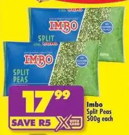 Shoprite IMBO SPLIT PEAS 500g offer