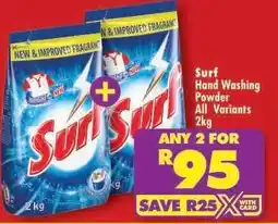 Shoprite Surf Hand Washing Powder All Variants 2kg offer