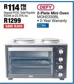 OK Furniture DEFY 2-Plate Mini Oven MOH2330BL offer