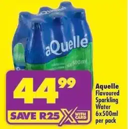 Shoprite aQuelle Flavoured Sparkling Water 6x500ml per pack offer