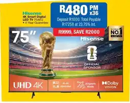 OK Furniture Hisense 4K Smart Digital LED TV 75A6Q offer