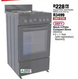 OK Furniture Defy Black 4-Plate Compact Stove DSS554 offer