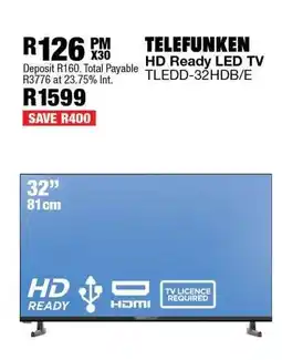 OK Furniture TELEFUNKEN HD Ready LED TV TLEDD-32HDB/E offer