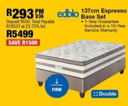 OK Furniture 137cm Espresso Base Set offer