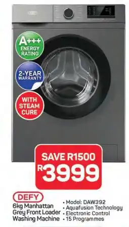 Pick n Pay Hypermarket DEFY 6kg Manhattan Grey Front Loader Washing Machine offer