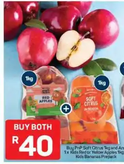 Pick n Pay Buy PnP Soft Citrus 1kg and 1x Kids Red or Yellow Apples 1kg offer