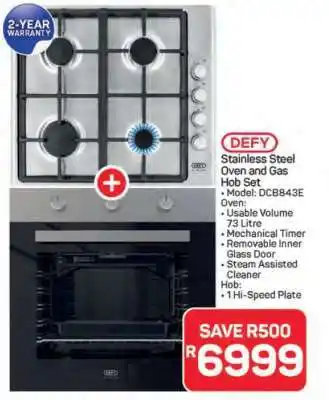 Pick n Pay Hypermarket DEFY Stainless Steel Oven and Gas Hob Set offer