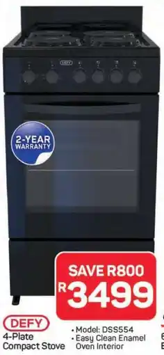 Pick n Pay Hypermarket DEFY 4-Plate Compact Stove offer