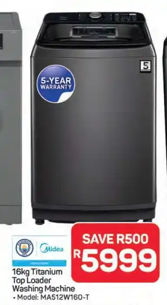 16kg Titanium Top Loader Washing Machine