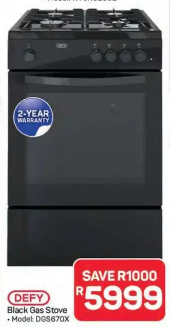Pick n Pay Hypermarket DEFY Black Gas Stove offer