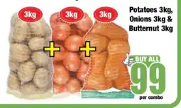 Boxer Potatoes 3kg, Onions 3kg & Butternut 3kg offer