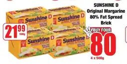 Boxer SUNSHINE D Original Margarine 80% Fat Spread Brick offer