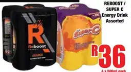 Boxer REBOOST / SUPER C Energy Drink Assorted offer