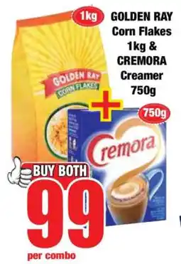 Boxer GOLDEN RAY Corn Flakes 1kg & CREMORA Creamer 750g offer