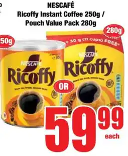 Boxer NESCAFÉ Ricoffy Instant Coffee 250g / Pouch Value Pack 280g offer