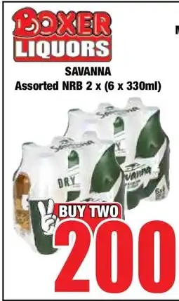 Boxer SAVANNA ASSORTED NRB 2 X (6 X 330ML) offer