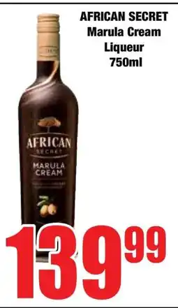 Boxer AFRICAN SECRET MARULA CREAM LIQUEUR 750ML offer
