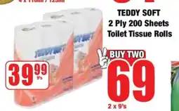 Boxer TEDDY SOFT 2 Ply 200 Sheets Toilet Tissue Rolls offer