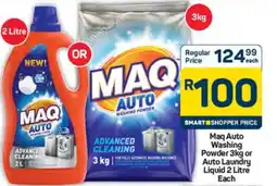 Pick n Pay Hypermarket Maq Auto Washing Powder 3kg or Auto Laundry Liquid 2 Litre offer