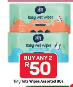 Pick n Pay Hypermarket Tiny Tots Wipes Assorted 80s offer