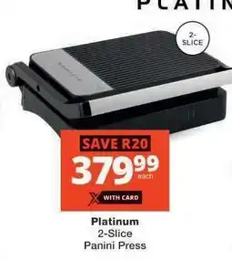 Checkers Platinum 2-Slice Panini Press offer