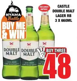 Boxer CASTLE DOUBLE MALT LAGER RB 3 X 660ML offer