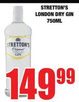 Boxer STRETTON’S LONDON DRY GIN 750ML offer
