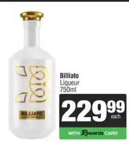 Spar Tops Billiato Liqueur offer