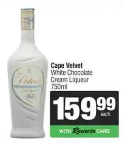 Spar Tops Cape Velvet White Chocolate Cream Liqueur offer