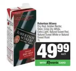Spar Tops ROBERTSON WINERY offer