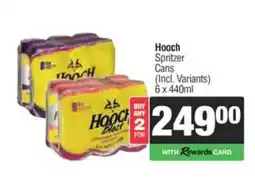 Spar Tops Hooch Spritzer Cans offer