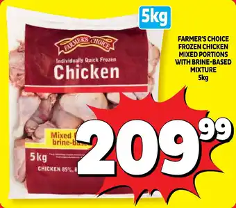Farmer's choice frozen chicken mixed portions with brine-based mixture