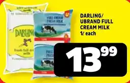 Usave Darling/ ubrand full cream milk offer