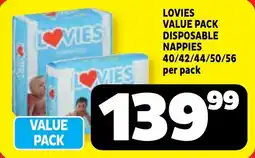 Usave Lovies value pack disposable nappies offer