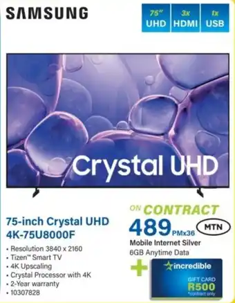 Samsung 75-inch Crystal UHD 4K TV